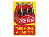 Enseigne Coca-Cola en métal avec relief / Take Home